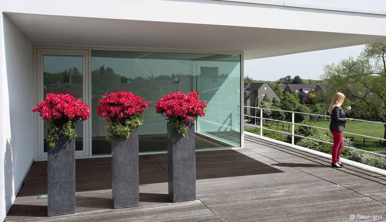 Pflanzsäule Beton Anthrazit