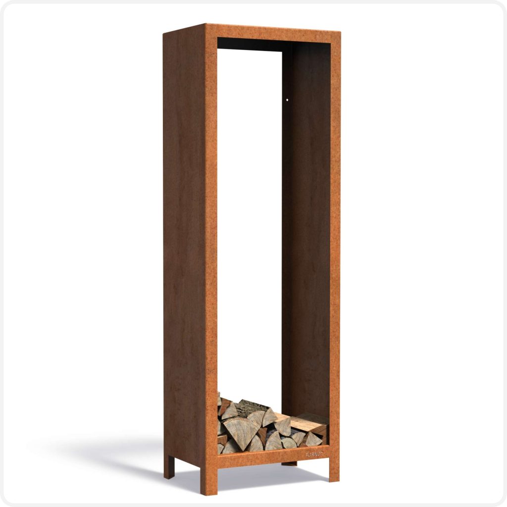 Holzlager aus Cortenstahl 60 x 40 x 180 cm 