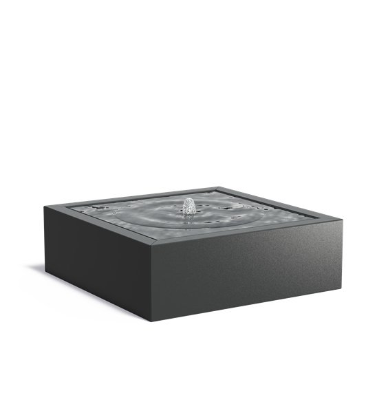 Gartenbrunnen Modern Eckig aus Aluminium
