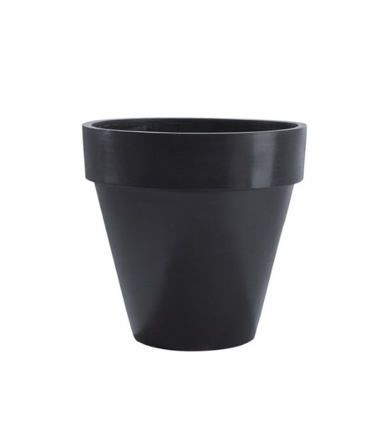 Blumentopf Schwarz mit Rand