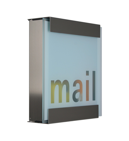 Design Briefkasten Edelstahl Glas Mail