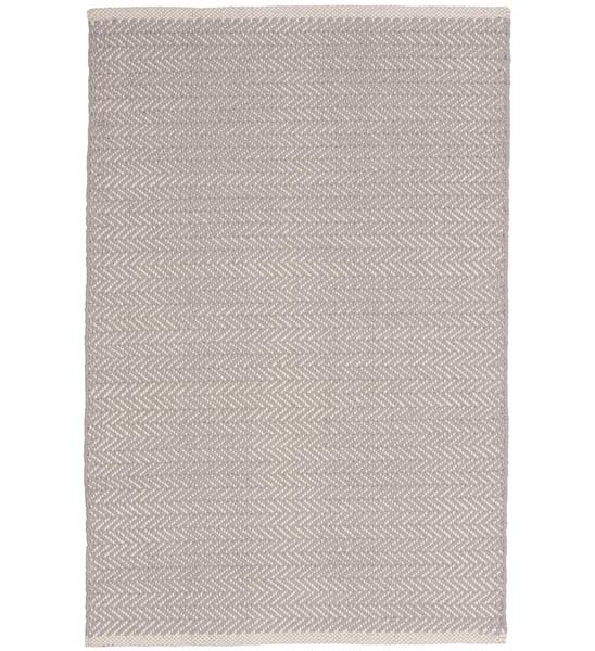 Dash & Albert Baumwollteppich Herringbone grau 76 x 244 cm