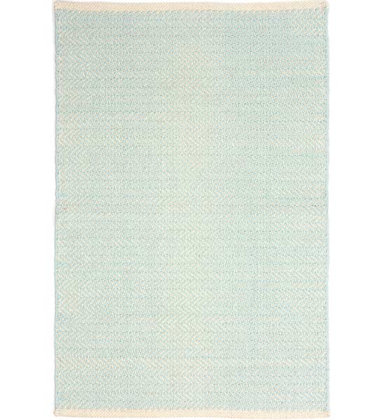 Dash & Albert Baumwollteppich Herringbone eisblau 76 x 244 cm