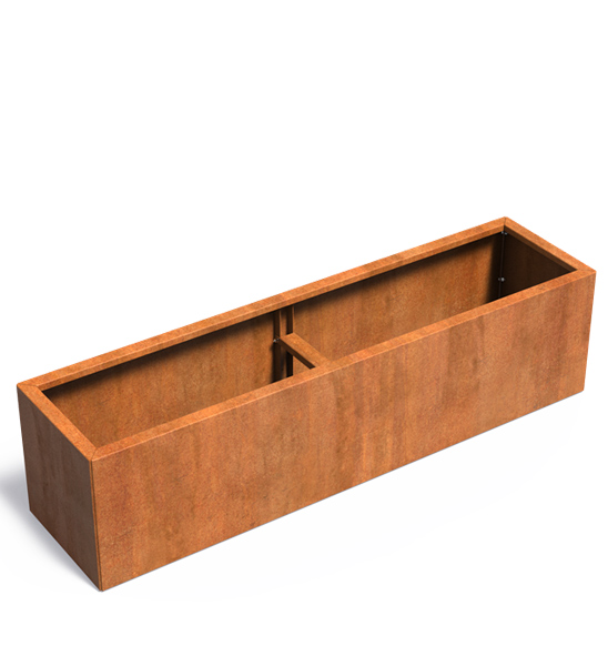 Hochbeet 200 x 50 x 50 cm - Bausatz aus Cortenstahl