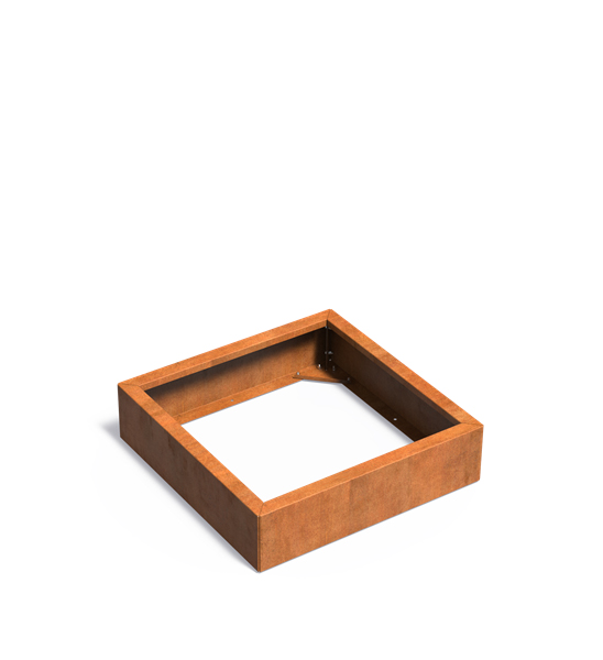 Hochbeet 80 x 80 x 20 cm - Bausatz aus Cortenstahl