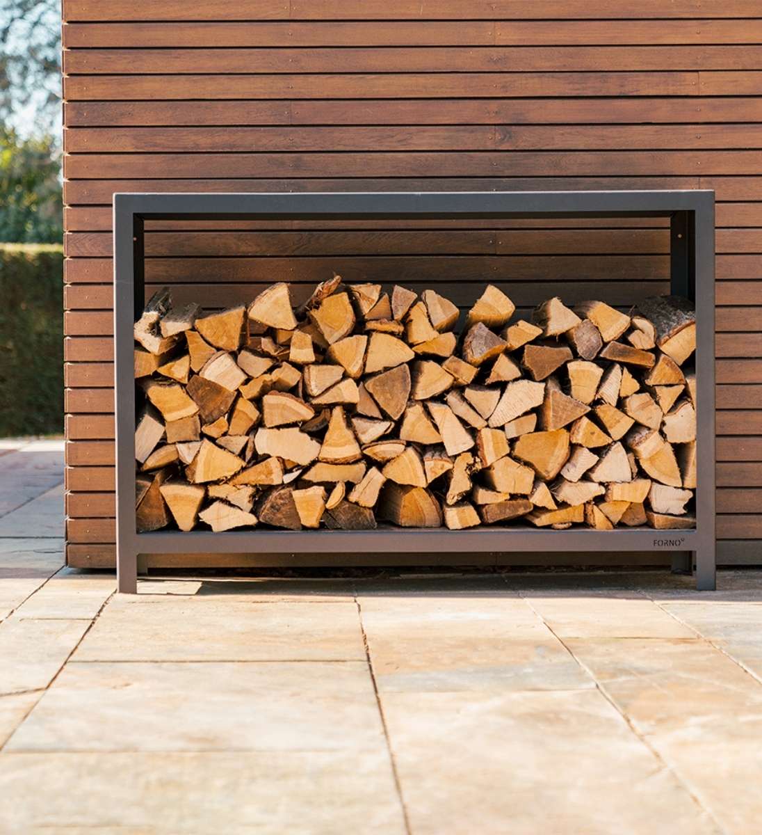 Kaminholzlager Schwarz 150 x 40 x 100 cm von FORNO