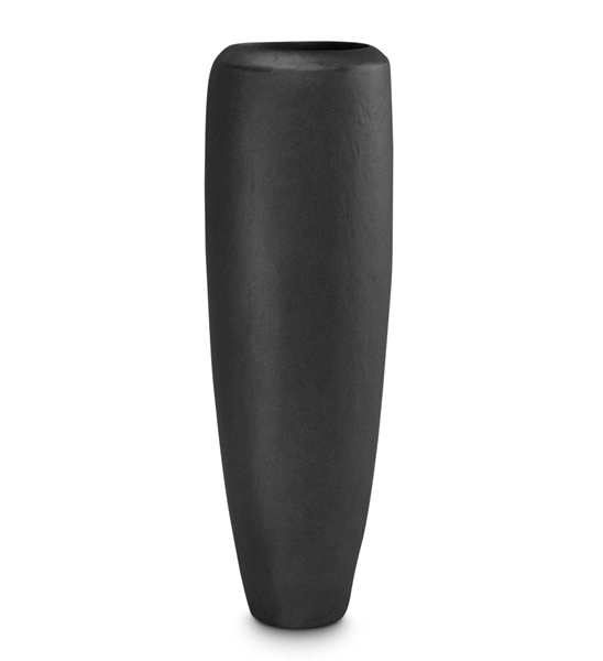 LOFT Bodenvase Metall schwarz mit Gräsern bepflanzt im Wohnbereich