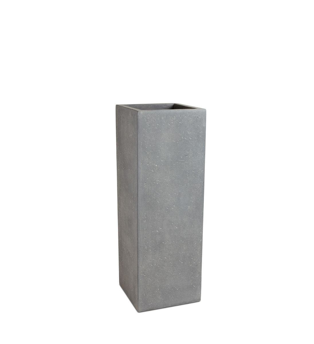 Pflanzsäule aus Polystone in Grau mit Betonoptik