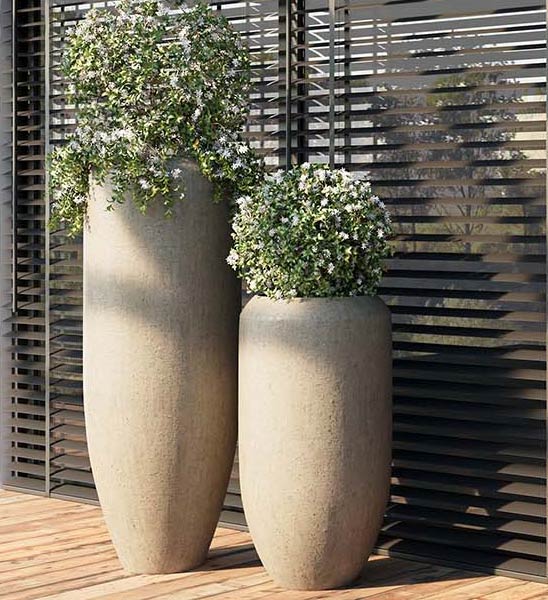 Pflanzvase Beton-Optik CIGAR