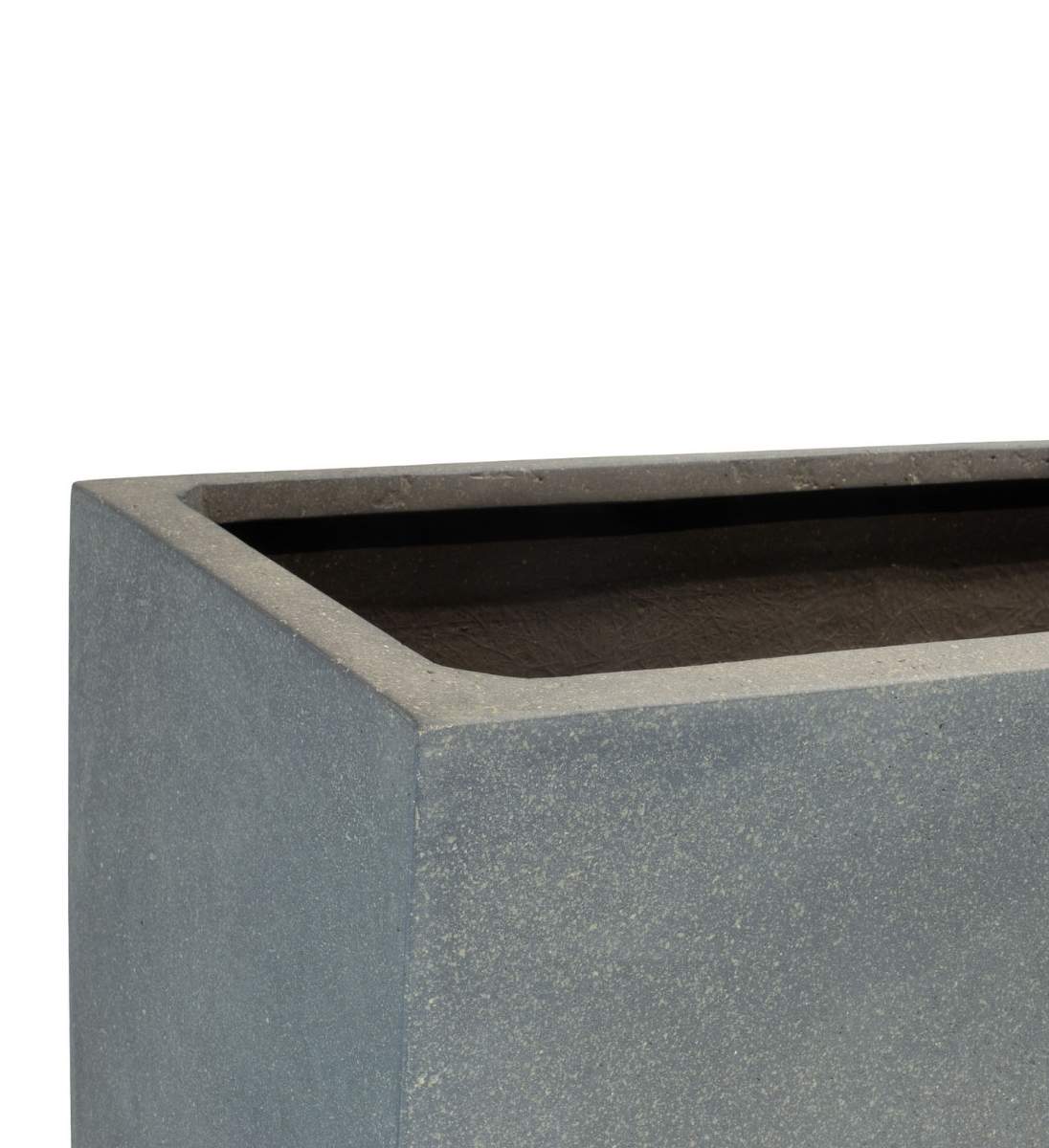 Hoher Blumenkübel rechteckig in Betonoptik Detailansicht