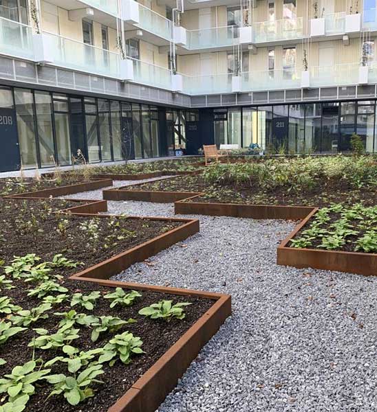Cortenstahl Beeteinfassung Verbindungselement Ecke Innenwinkel