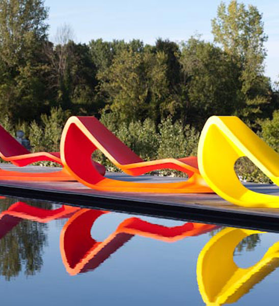 Design Sonnenliege Kunststoff Orange