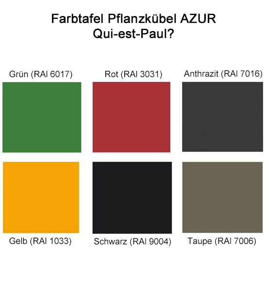 Farbtafel Pflanzkübel Kunststoff AZUR