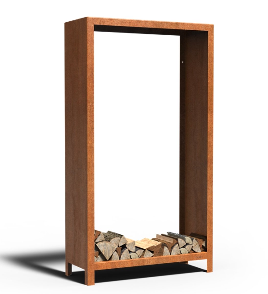 Holzlager Cortenstahl 100 cm Breit