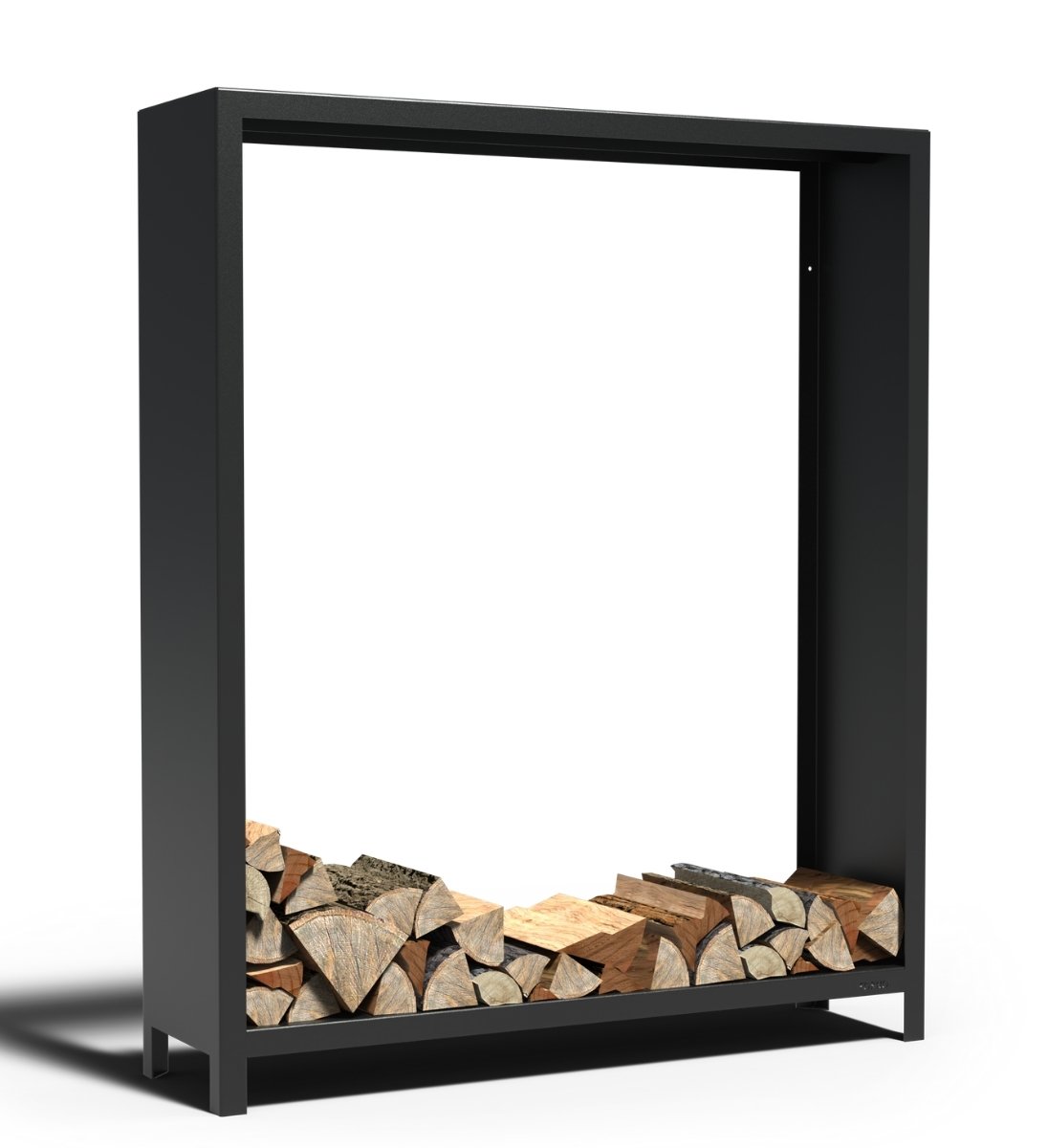 Metall-Holzlager XXL 150 x 40 x 180 cm in schwarz
