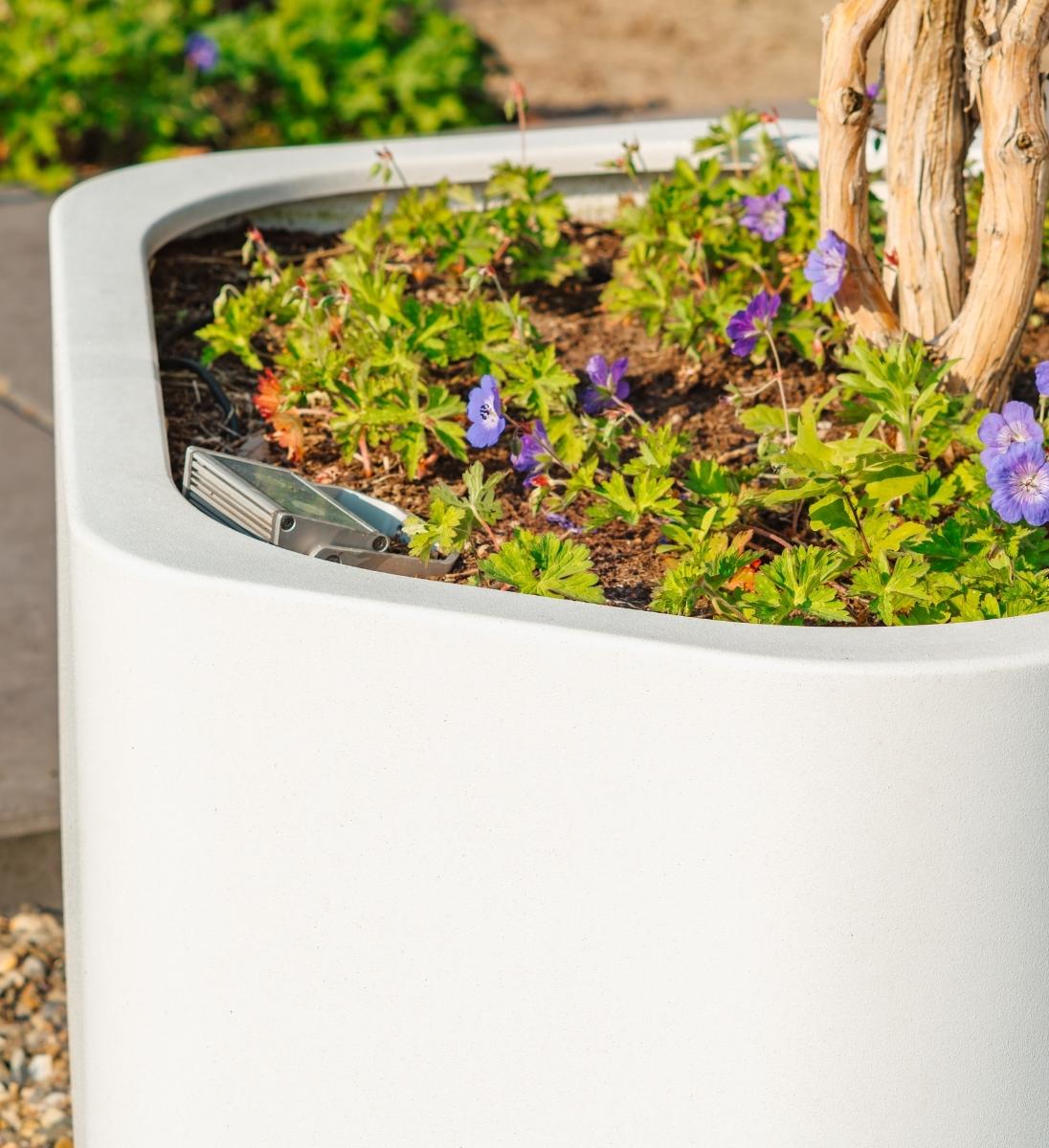 Pflanzkübel Fiberglas Weiß Detailansicht