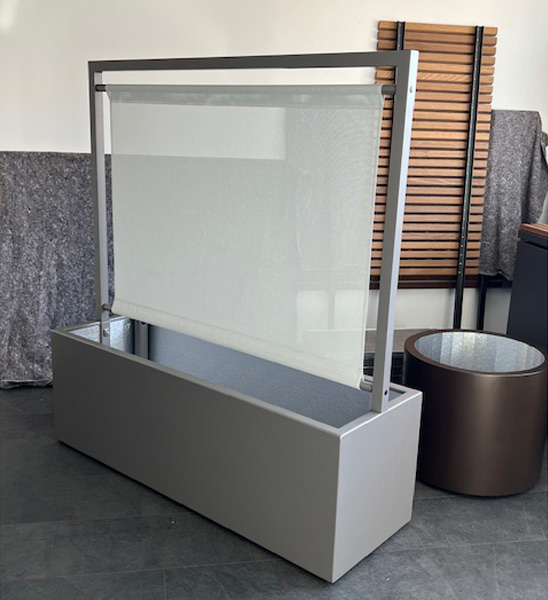 Pflanzkuebel Mit Sichtschutz Innen Buero 160cm Mit Stoffbespannung