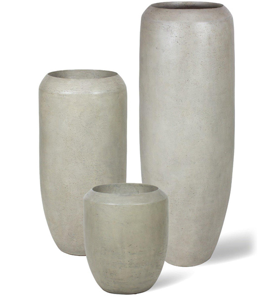 Pflanzvase modern hoch Grau in unterschiedlichen Größen