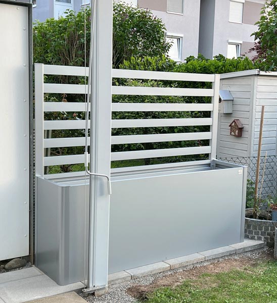 Aufsatz Rankgitter Silber für Biohort Hochbeet Sichtschutz Terrassengestaltung