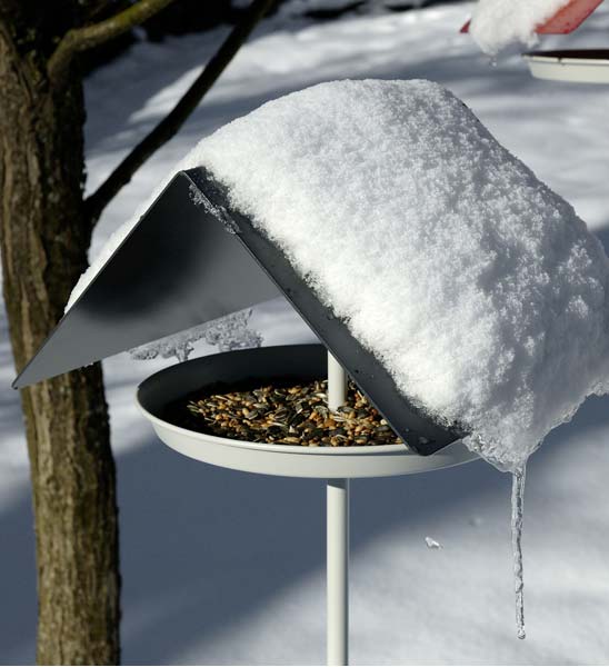 Vogelhaus Birdy Anthrazit aus Metall m it Ständer