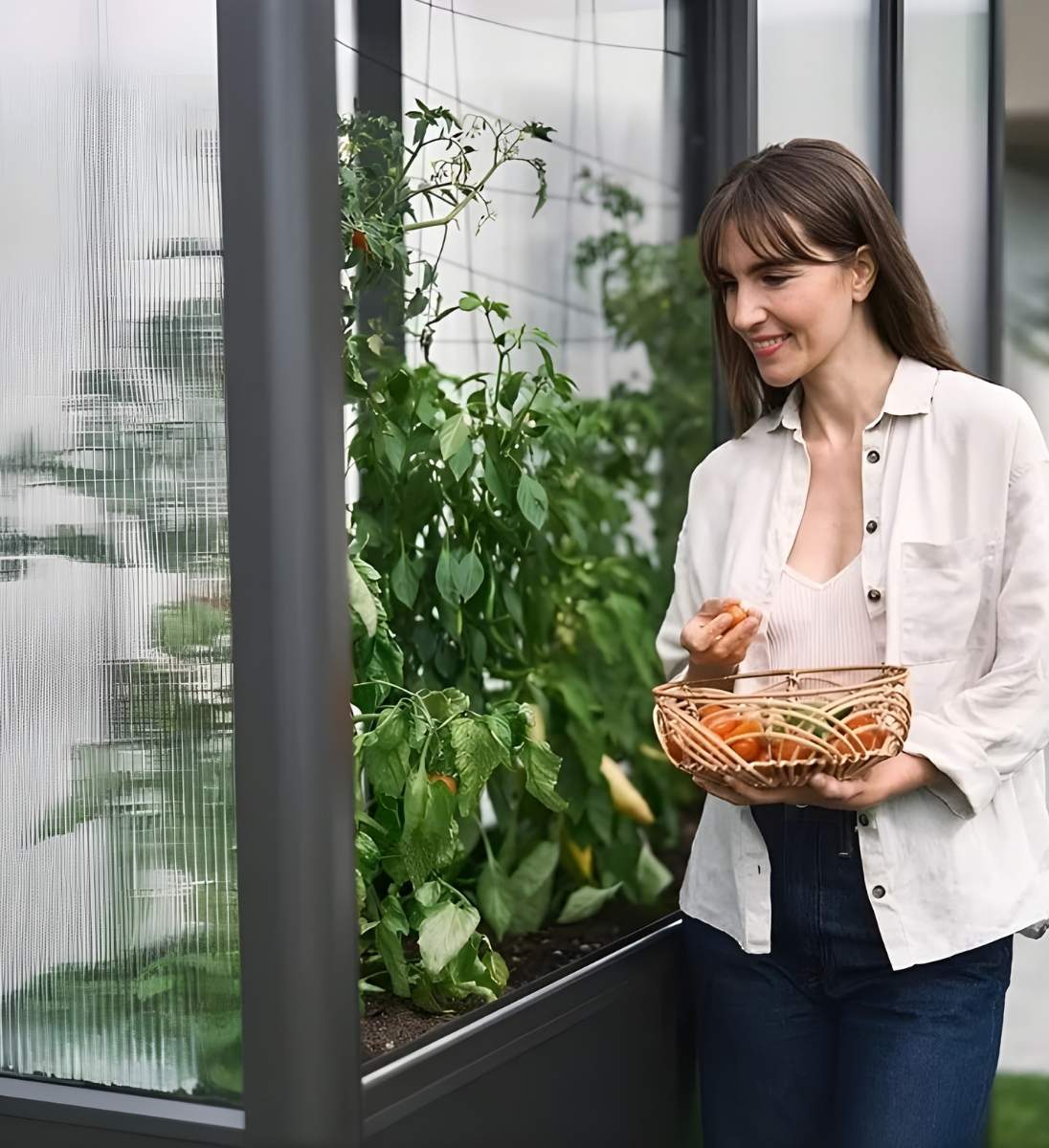 Biohort FLORENTINA Gewächshaus Anwendung als Hochbeet