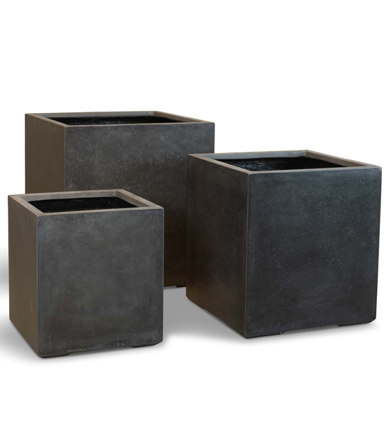 Blumenkuebel Beton Anthrazit Eckig Roccastone Fleur Ami