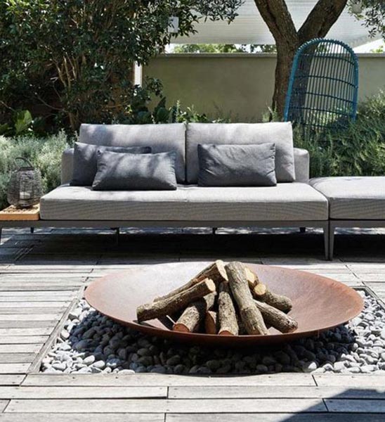 große Feuerschale 100cm für die Terrasse