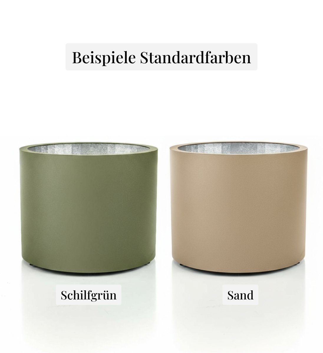Gartensilber ZYLINDER in vielen RAL Farben, hochglanz oder matt