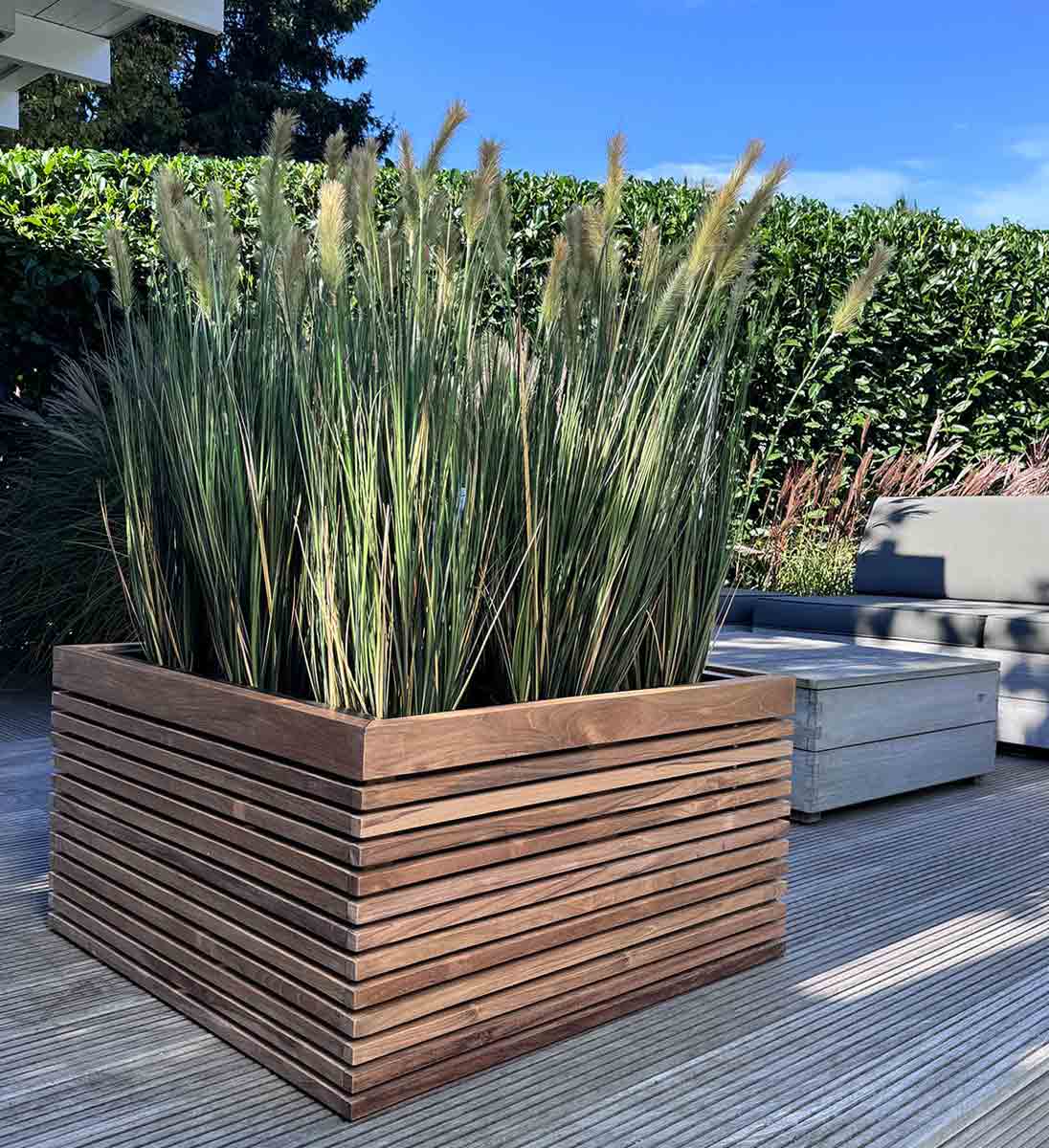 MODULO Pflanzkasten Teak Quadratisch und Groß