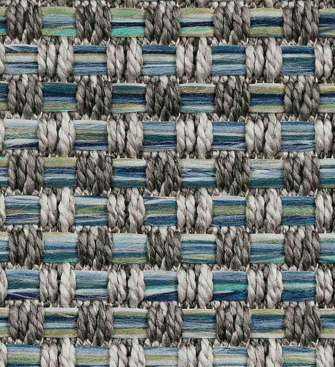 Outdoor-Teppich ANTIGUA Blau meliert, Detail der Webung