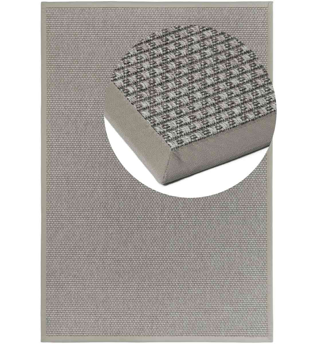 Outdoor Teppich KAREE Select Silber mit feiner Karee-Webung