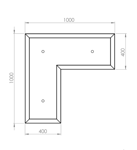 Technische Zeichnung Cal24 40cm Tiefe