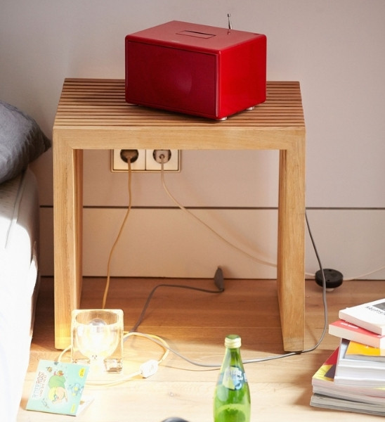 Tivoli Hocker aus Teakholz als Nachttisch nutzbar
