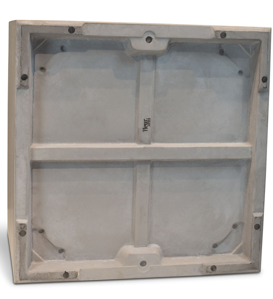 XXL Blumenkübel Beton 80 x 80 cm Unterseite mit Rollen