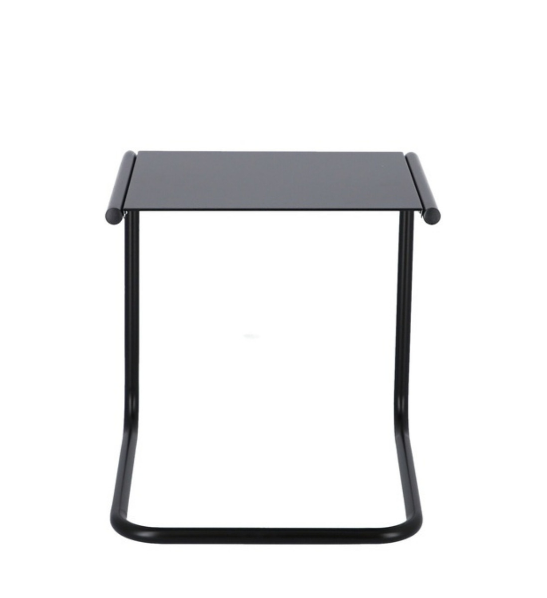 Eckiger Beistelltisch aus Aluminium für Outdoor in Schwarz Frontalansicht