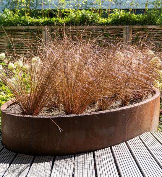 Pflanzkübel Edelrost oval für den Garten