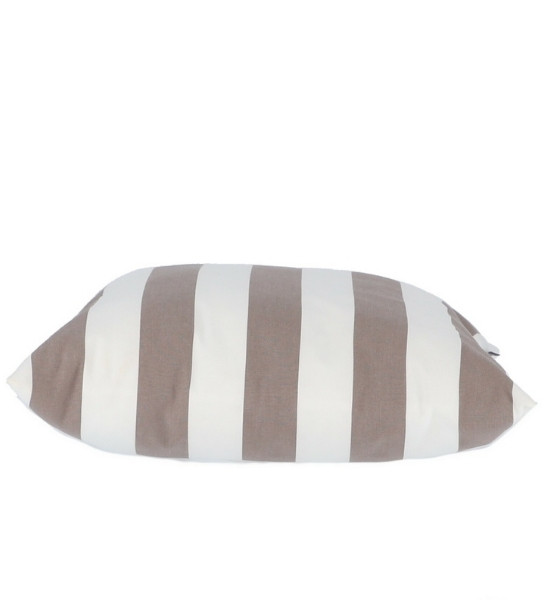 Jan Kurtz somnia Outdoor-Kissen gestreift Taupe 60x60 cm Seitenansicht