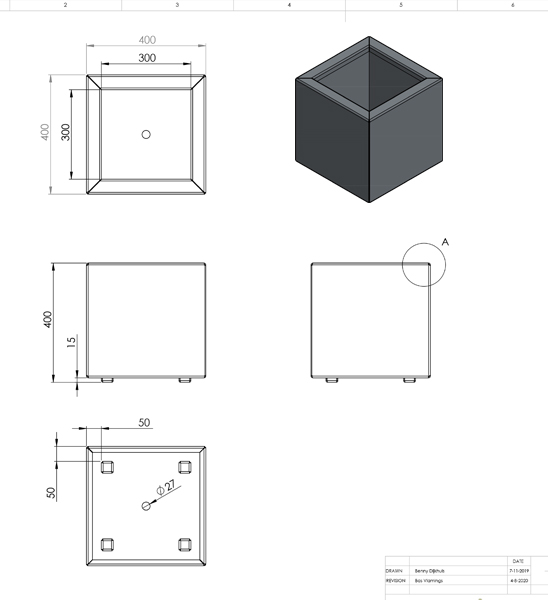 Pflanzgefäß Aluminium in Weiß