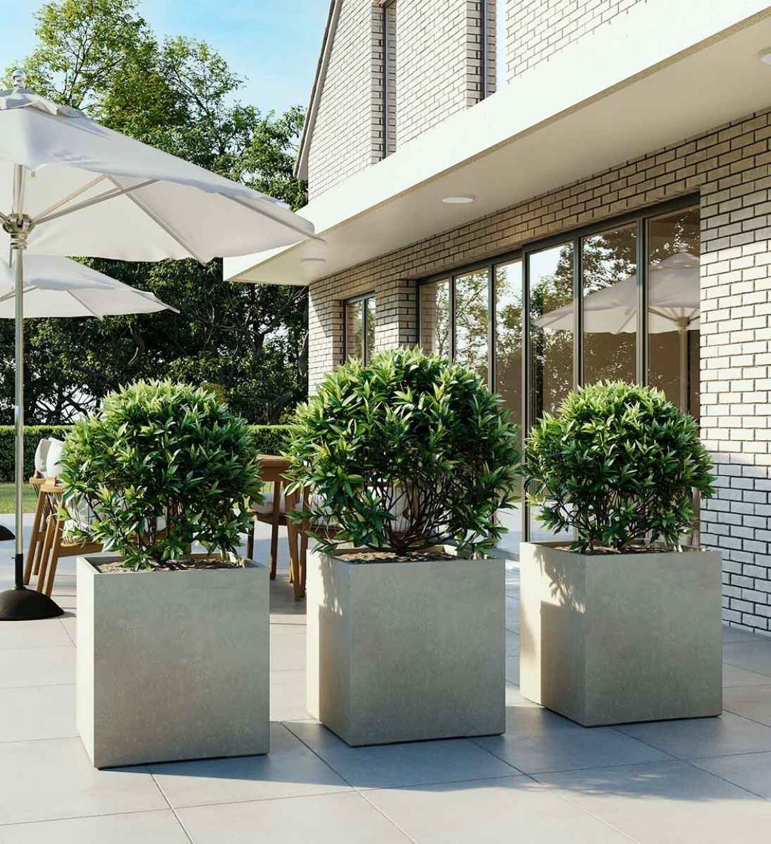 Pflanzkübel Beton Unterseite