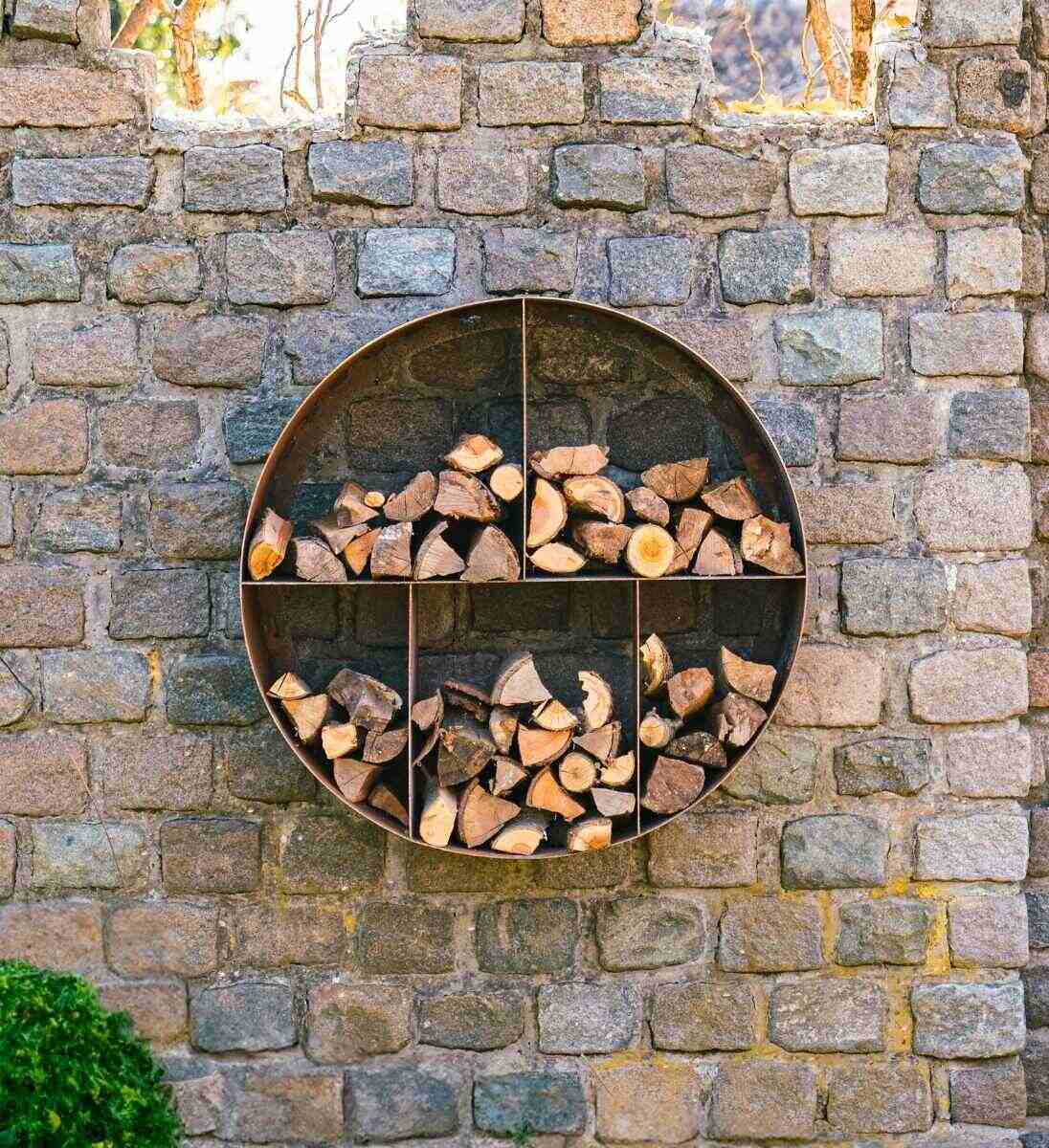 Rundes Holzlager für die Wand aus Stahl