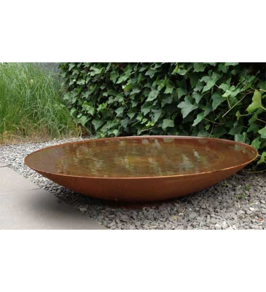 Runde Wasserschale für den Garten Rostoptik 80cm, 100cm, 120cm, 150cm, 200cm
