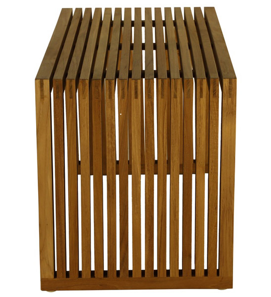 Gartenbank Holz TIVOLI 8cm breit freigestelltes Foto seitlich