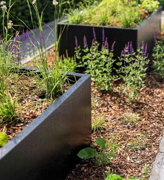 Metall Hochbeet in Anthrazit ohne Boden für Gartenbeet
