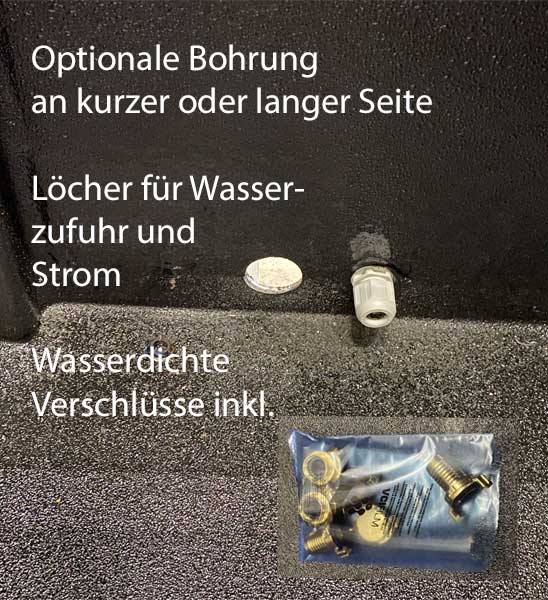 Detailaufnahme Durchfuhr für Technik Teichbecken