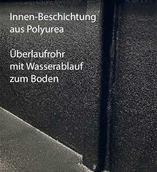 Wasserbecken Gartenteich Detailaufnahme Innenbeschichtung
