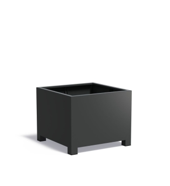 Aluminium Pflanzkübel quadratisch mit Füßen - modernes Design Anthrazit