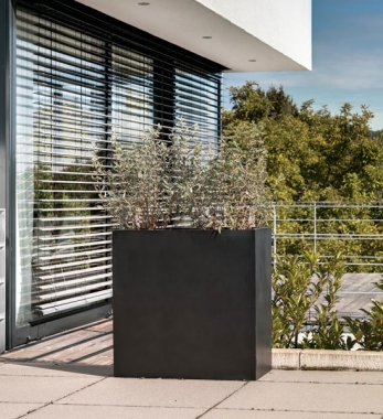 Blumenkuebel Rechteckig Schwarz