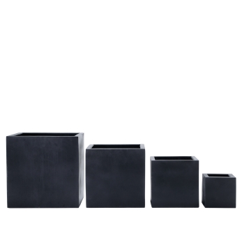 Blumentopf Eckig Schwarz