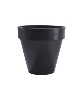 Blumentopf Schwarz mit Rand