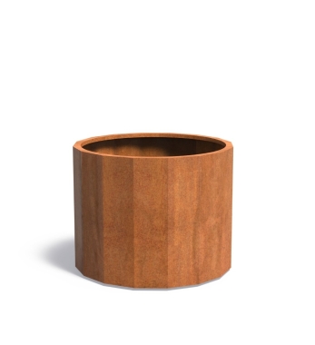BOXER Pflanzgefäß aus Cortenstahl - rund, groß, geometrisch
